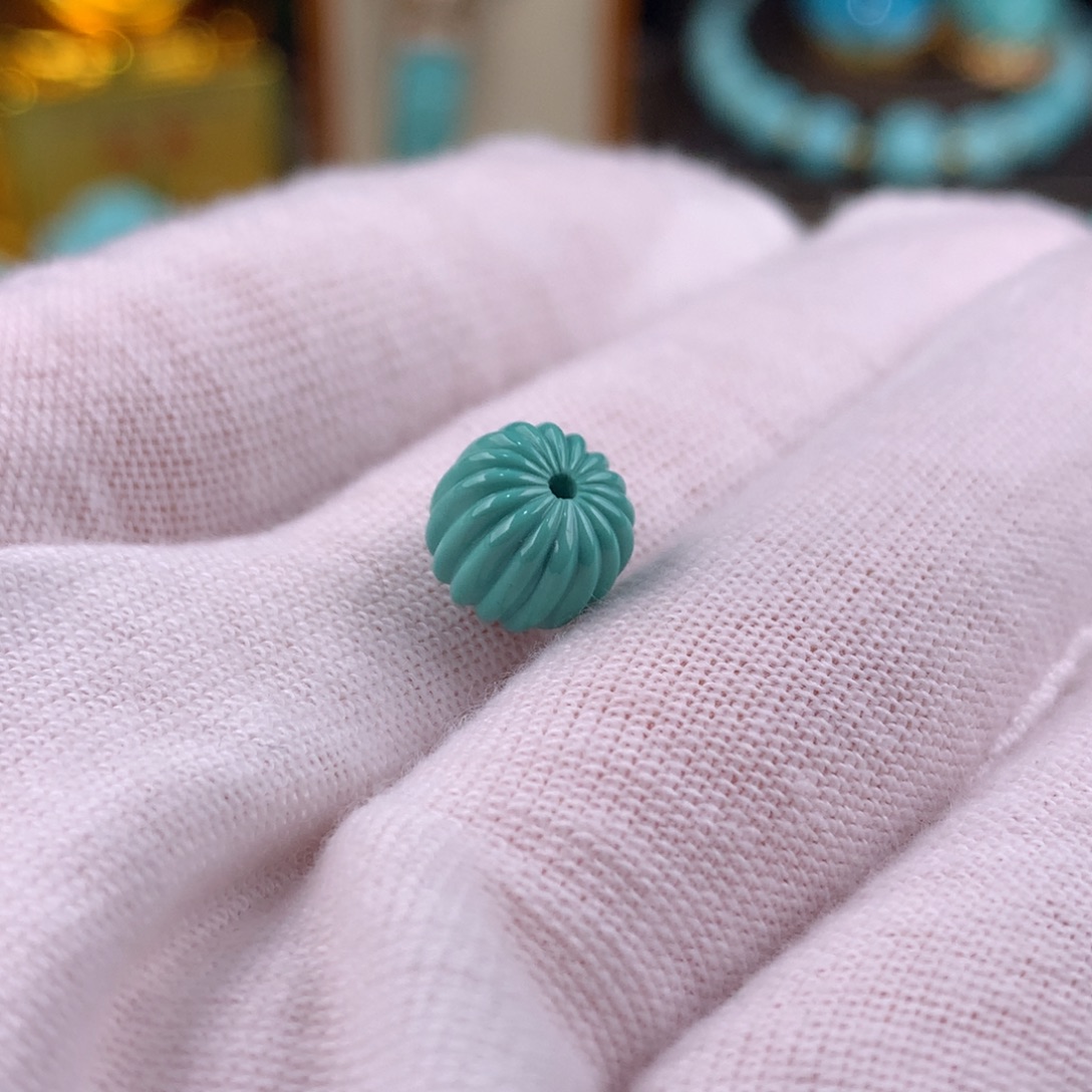 绿松石未镶嵌瓜瓜珠卡8.8