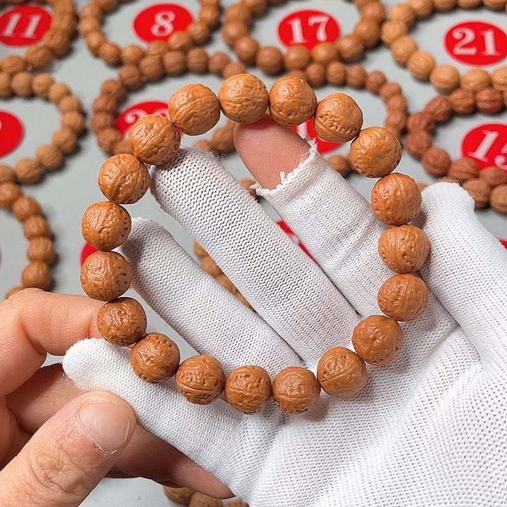 文玩核桃手串12.5mm超小光头小方蟾小金豆