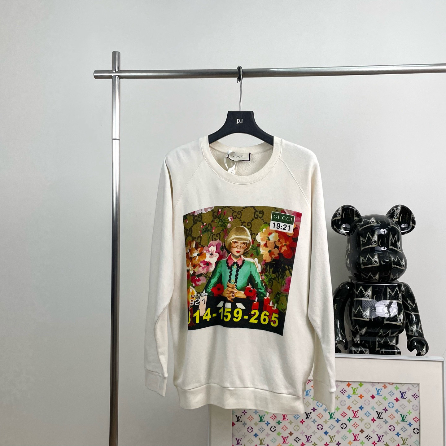 99新 GUCCI/古驰 3514/油画圆领套头卫衣/L码/99新/公价15000