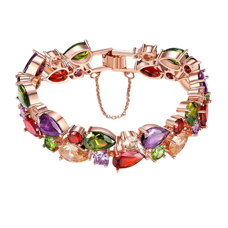 铜合金合成锆石脚链 气质精致重工个性时尚复古铜合金-7131 