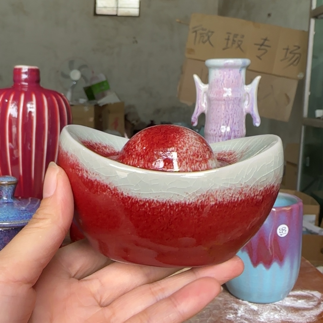 摆件郑家钧窑摆件微瑕