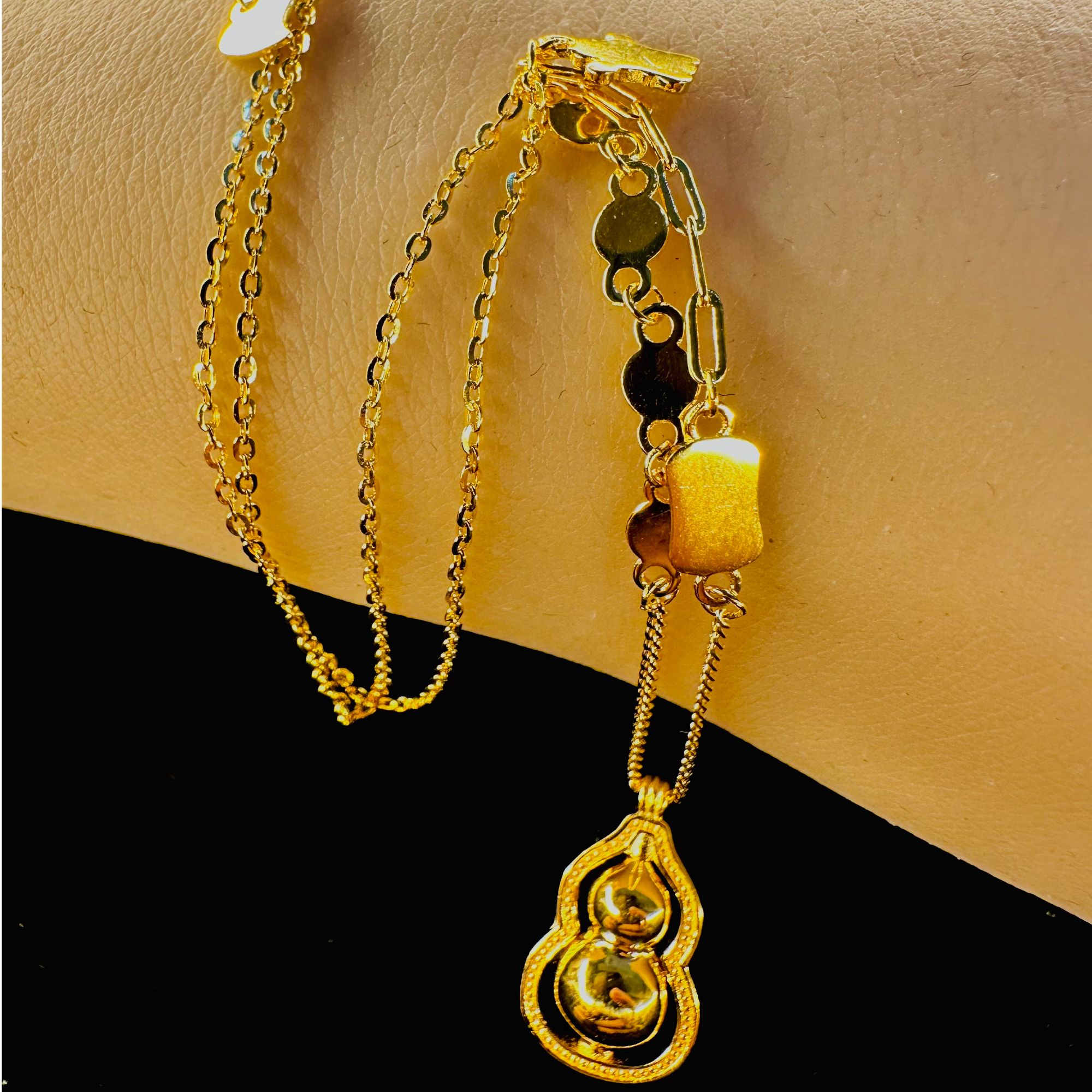 坠链均足银 旋转葫芦套链时尚