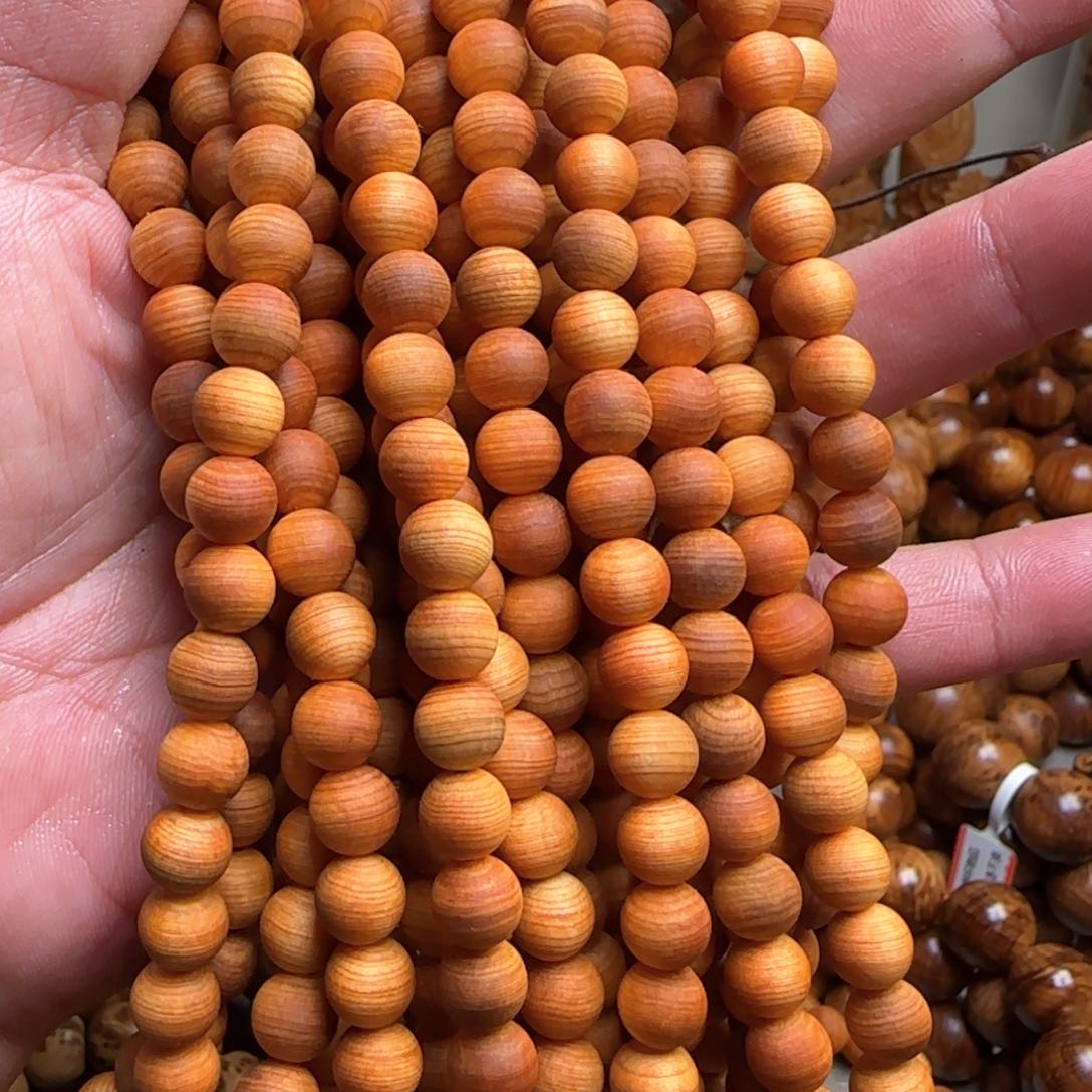 柏木手串/手链太行鸡血黄粗抛0.8x 108