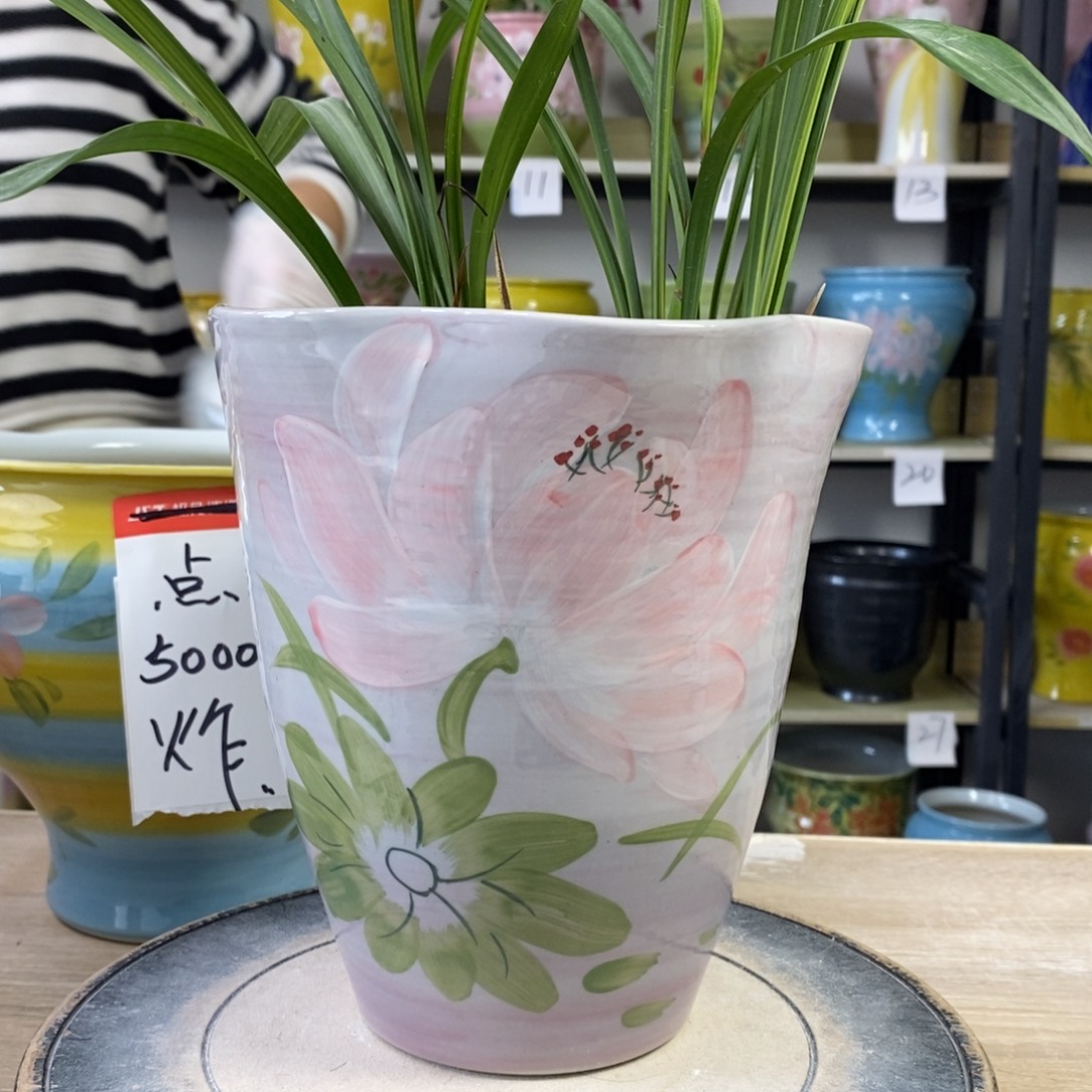 景德镇手工手绘陶瓷花盆