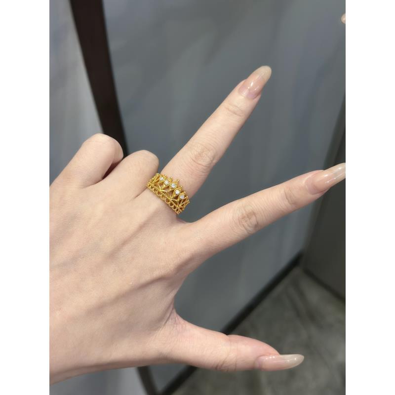 999足金5G工艺黄金皇冠戒指