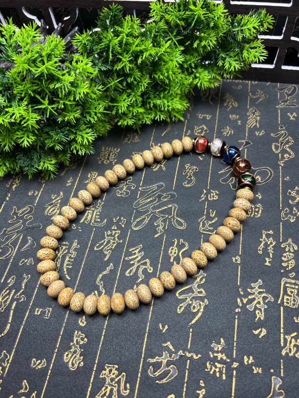 原生态鸡油黄星月菩提子双圈手持尺寸12+mm