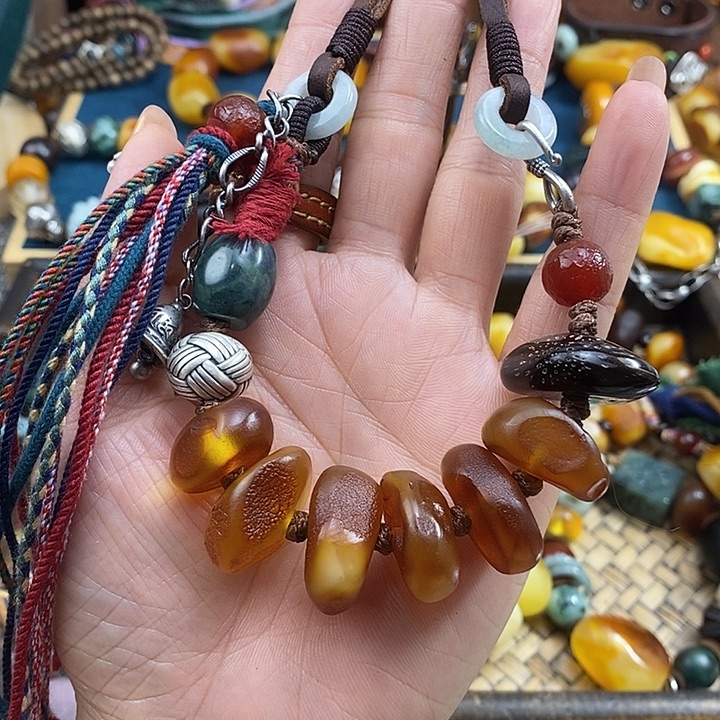 未镶嵌项链蜜蜡项链