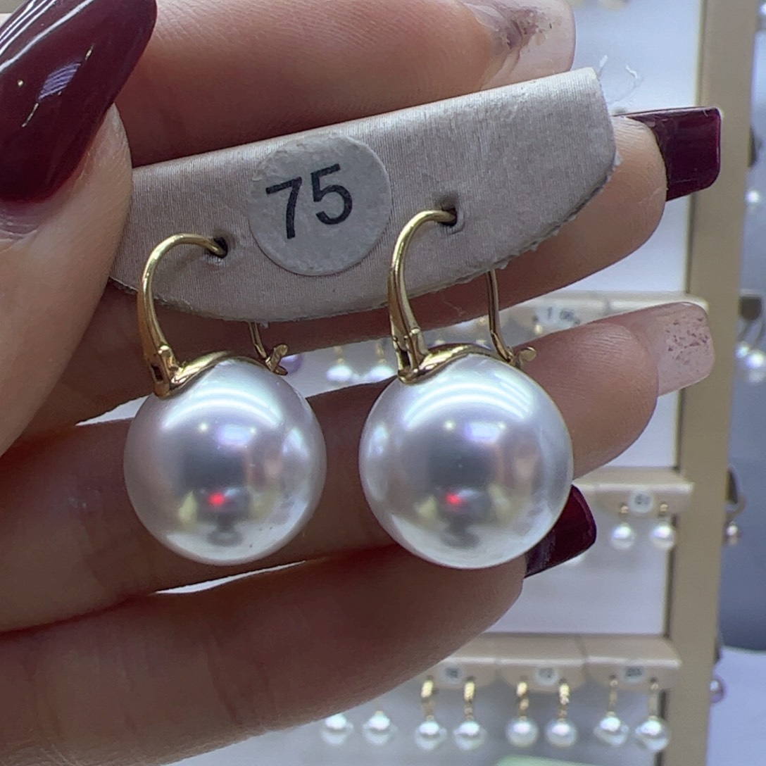 淡水珍珠耳饰18K金镶嵌