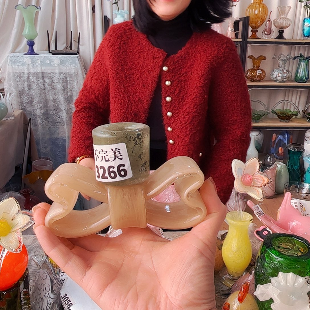3266烛台家悦琉璃工艺品不完美