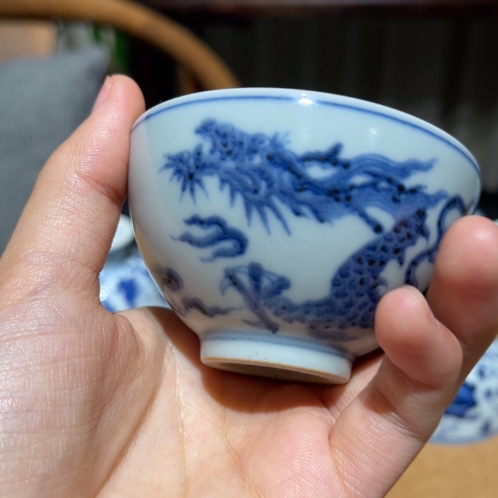 浣溪龙窑 仿元龙纹鸡心杯