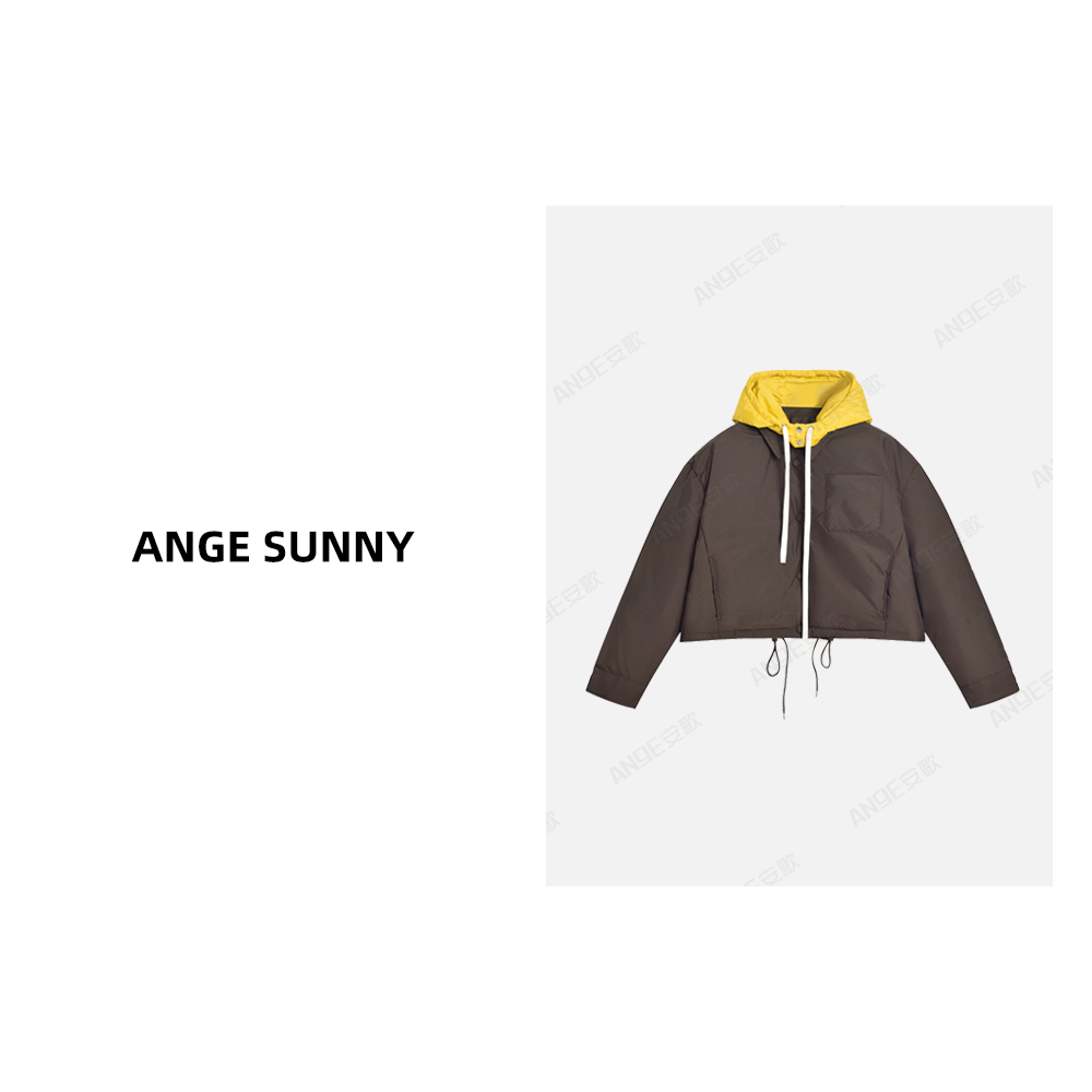 曲阳 ANGE SUNNY【m*u 90白鸭绒连帽夹克】可拆卸领抽绳收腰羽绒服
