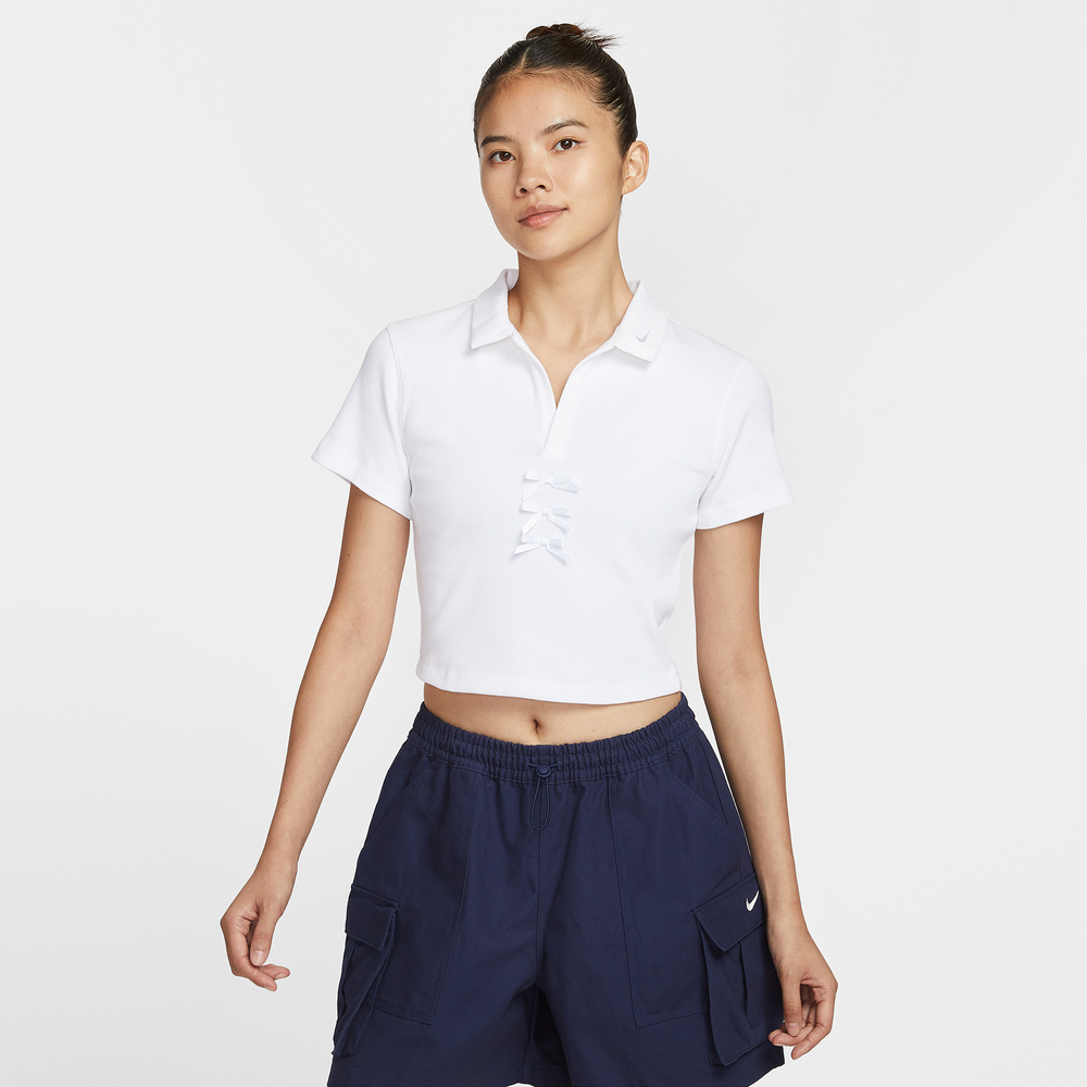 NIKE耐克女子AS W NSW SS RIB POLO GCEL运动短袖T恤IM3393-100