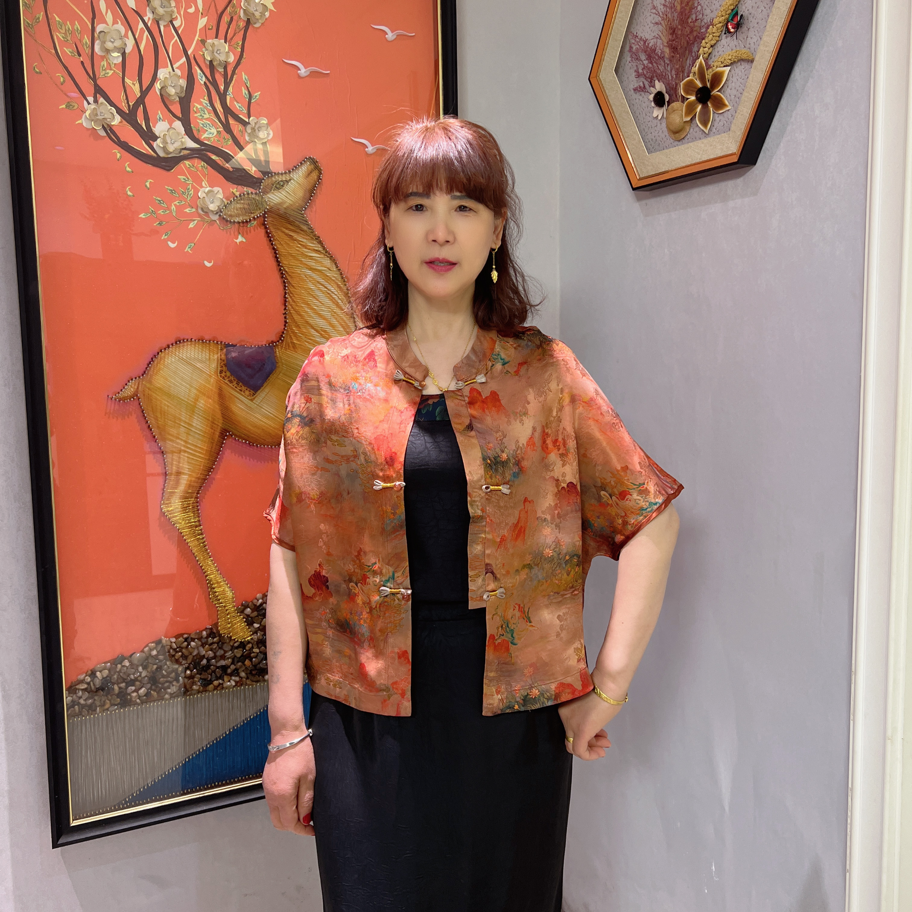 388【巧姐专属】新款高定时尚网红国风短袖外套