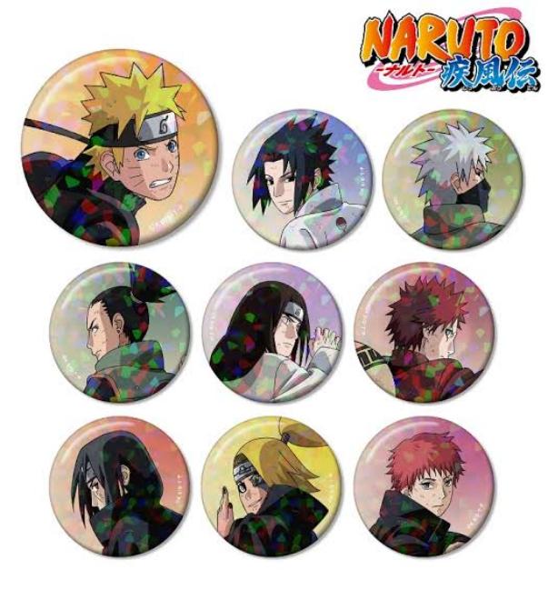 【火影忍者】正版日谷 战斗背影中古玻璃闪吧唧 直播带拆