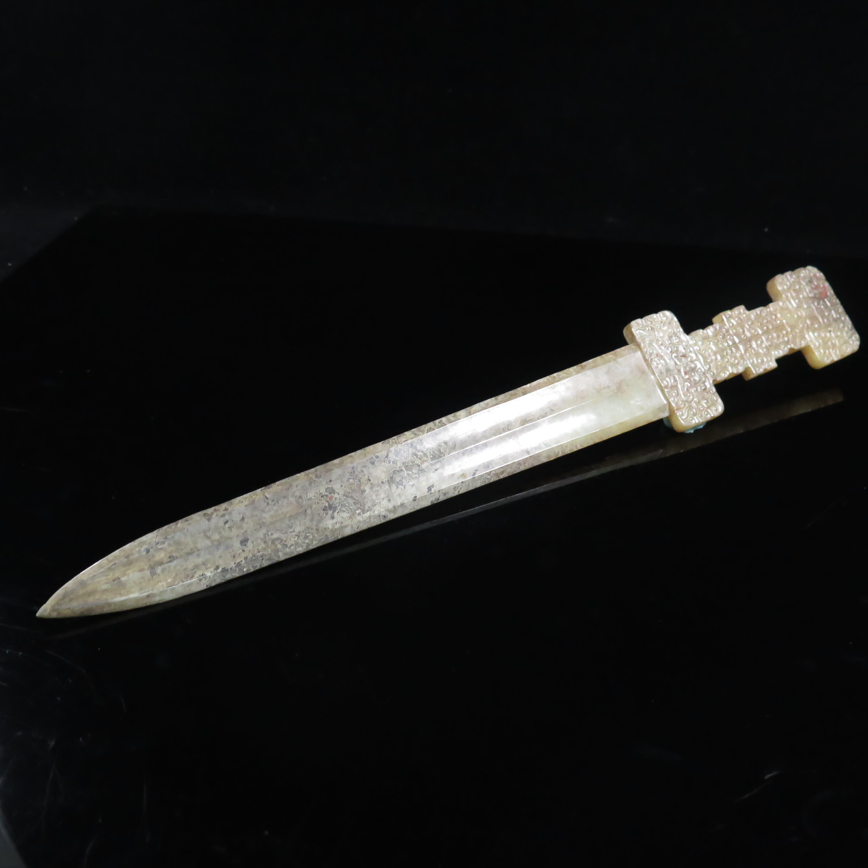 晚明模古纹玉剑饰/HY596932/和田玉/槐荫山房