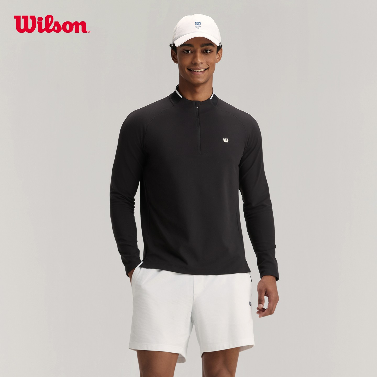 Wilson威尔胜官方秋冬男士ALLEY半拉链磨毛高领长袖WM20071