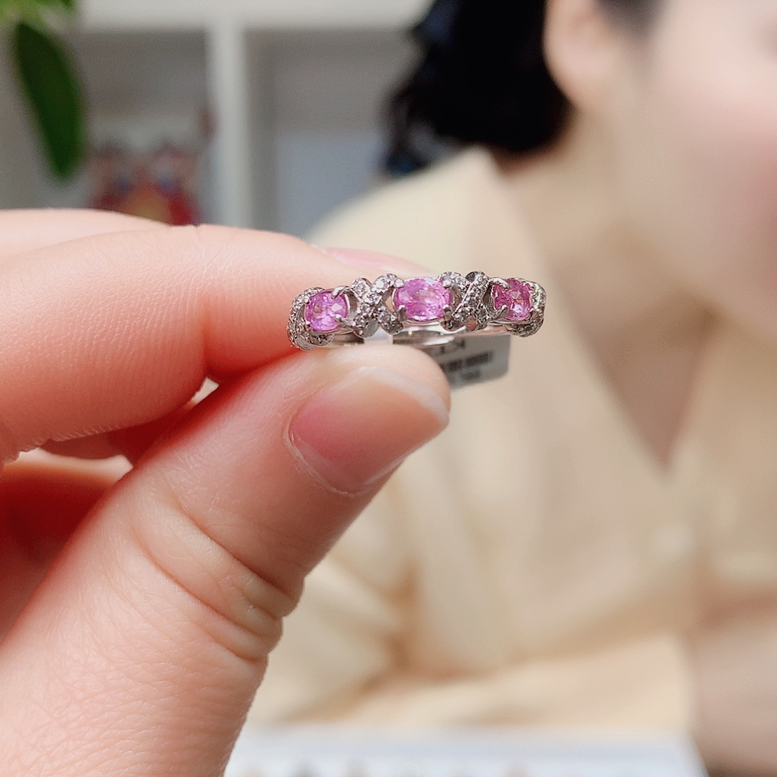 戒指蓝宝石银S925镶嵌