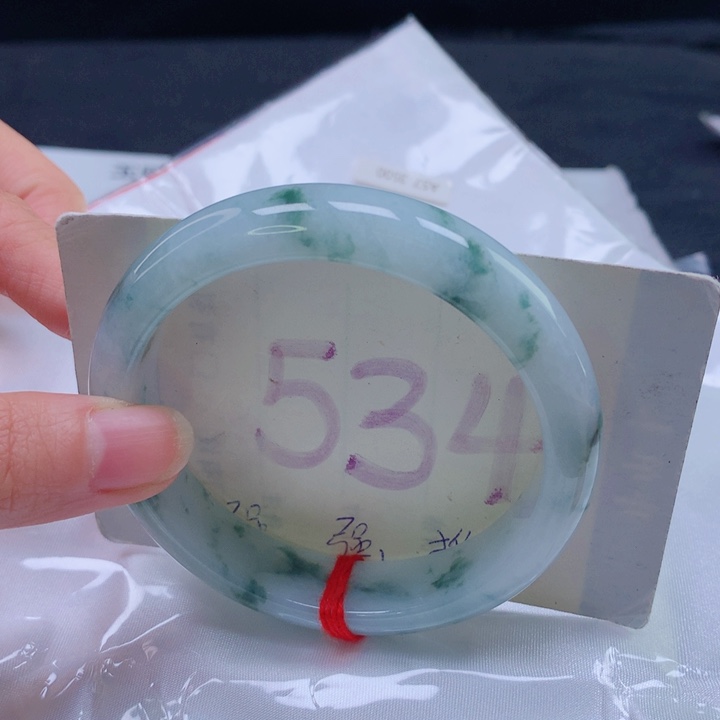 翡翠未镶嵌手镯圈口5758