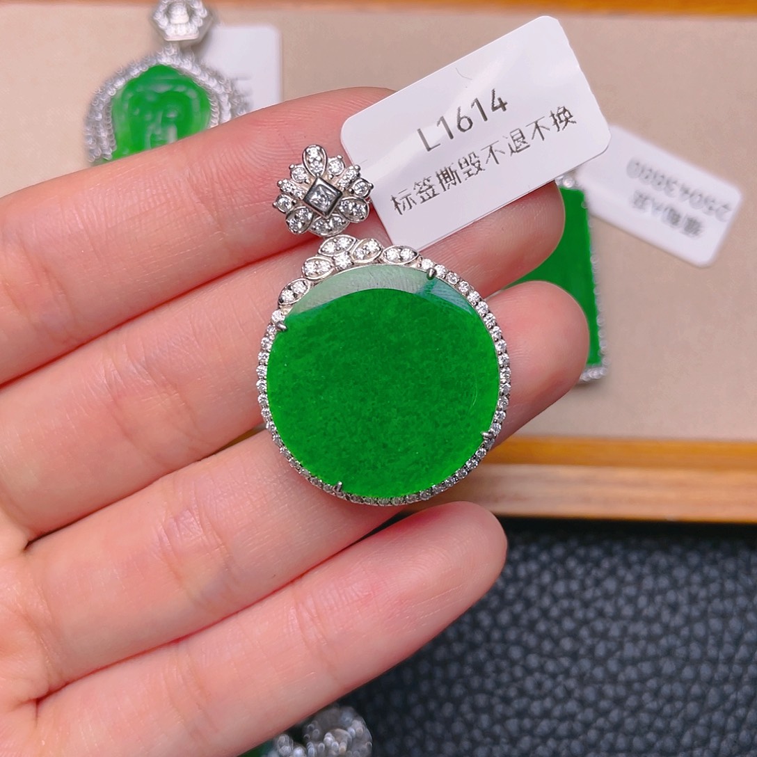 【闪购商品】翡翠银S925镶嵌吊坠(不含链)