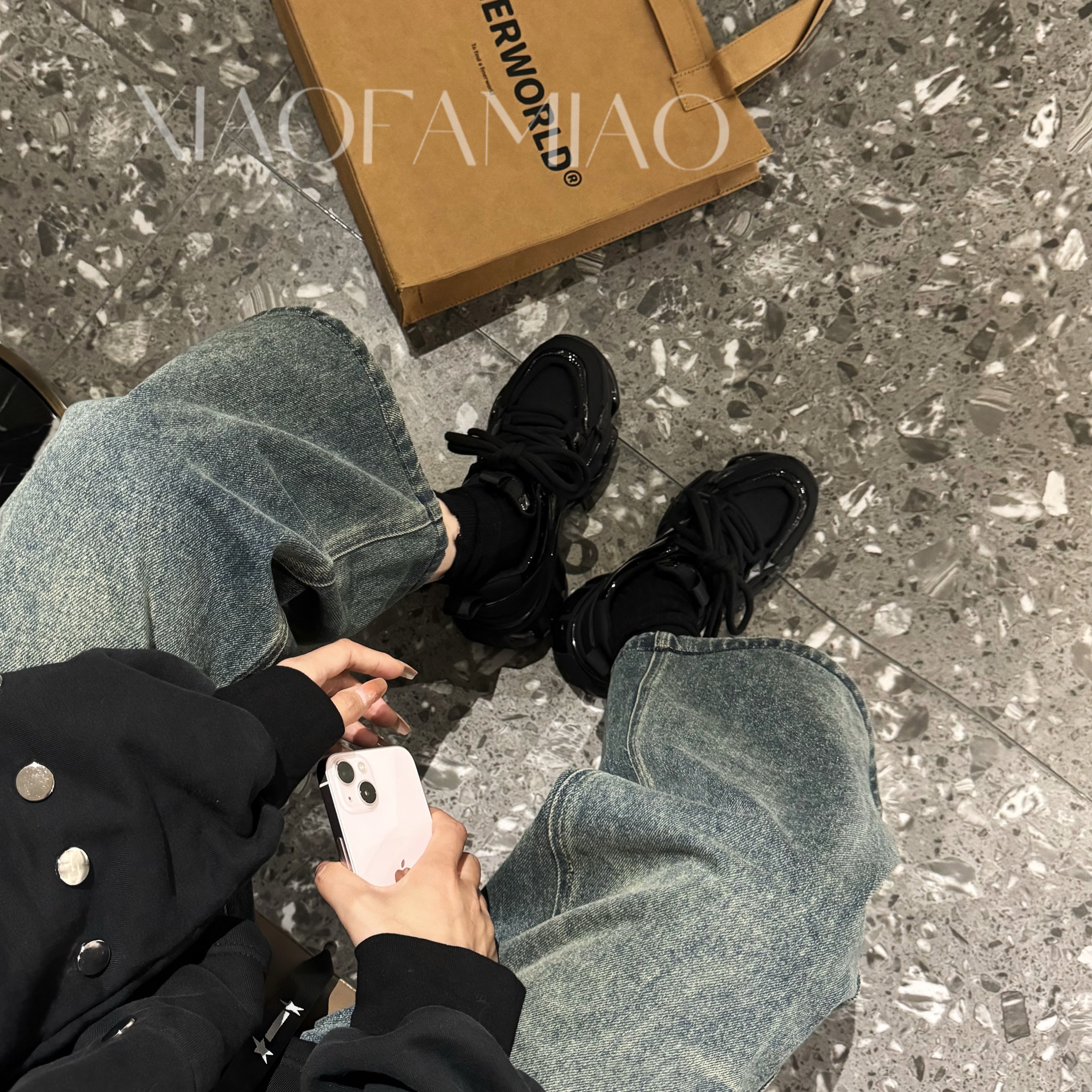 小发喵银帆船系列百搭黑色ins运动小众港风休闲鞋