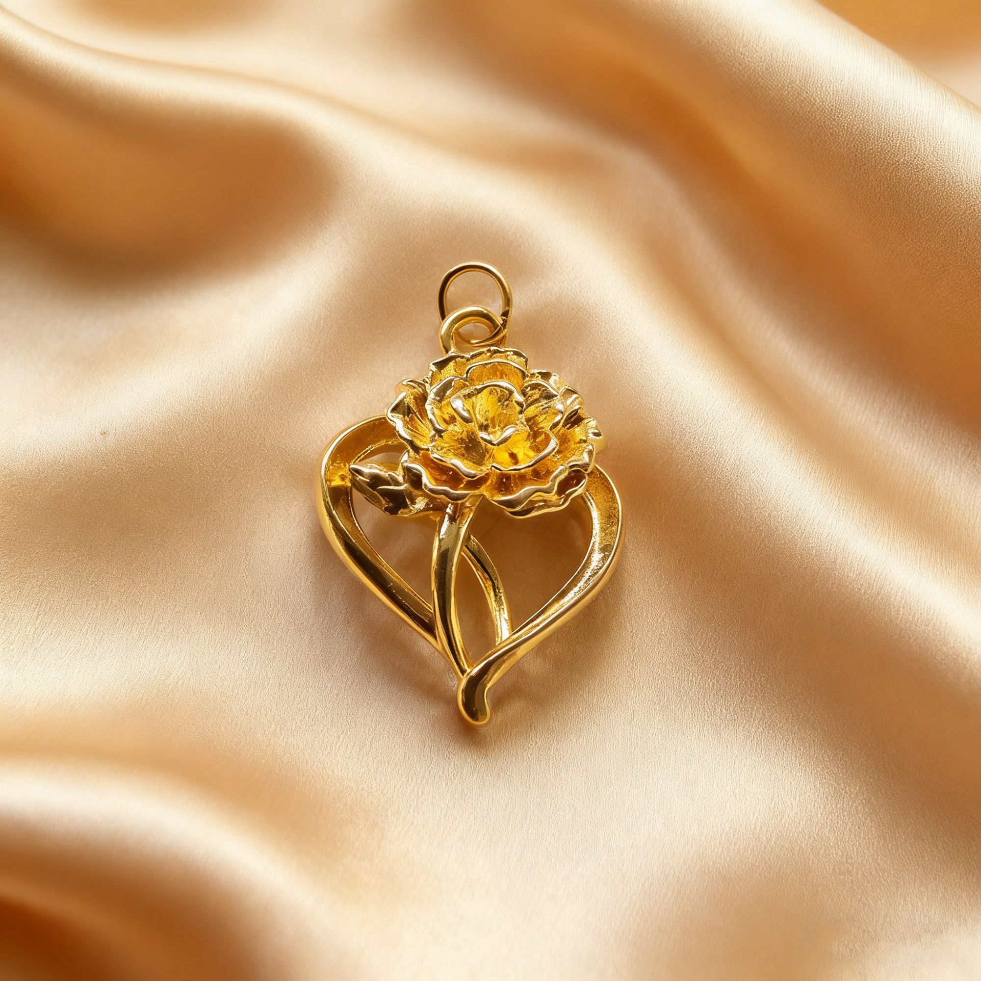 足金999康乃馨 圆环 5D工艺CY159