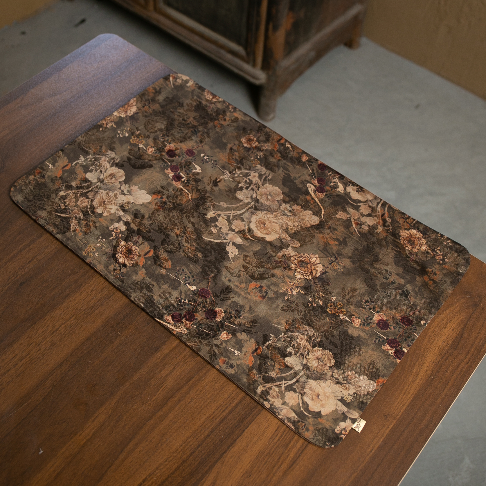 【墨岚】香云纱器韵双承席.2601.中式香云纱棉花茶席隔热吸水茶桌垫