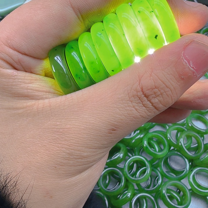 和田玉（碧玉）戒指未镶嵌15-19