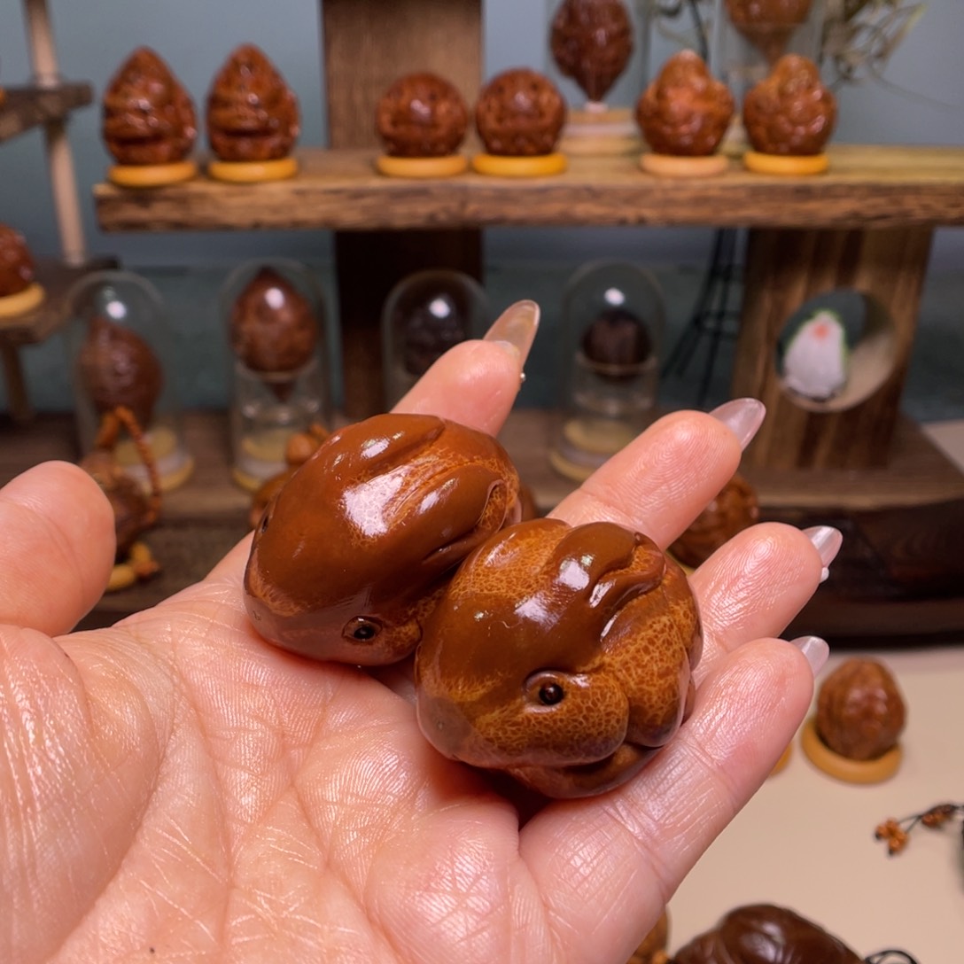 佛螺菩提吊坠兔子一对