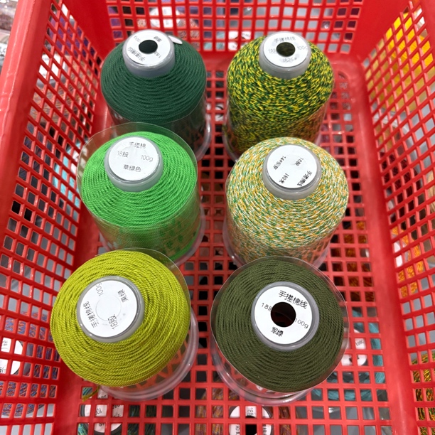 绿色系大卷100克藏风手戳棉线1.0mmdiy编绳材料包