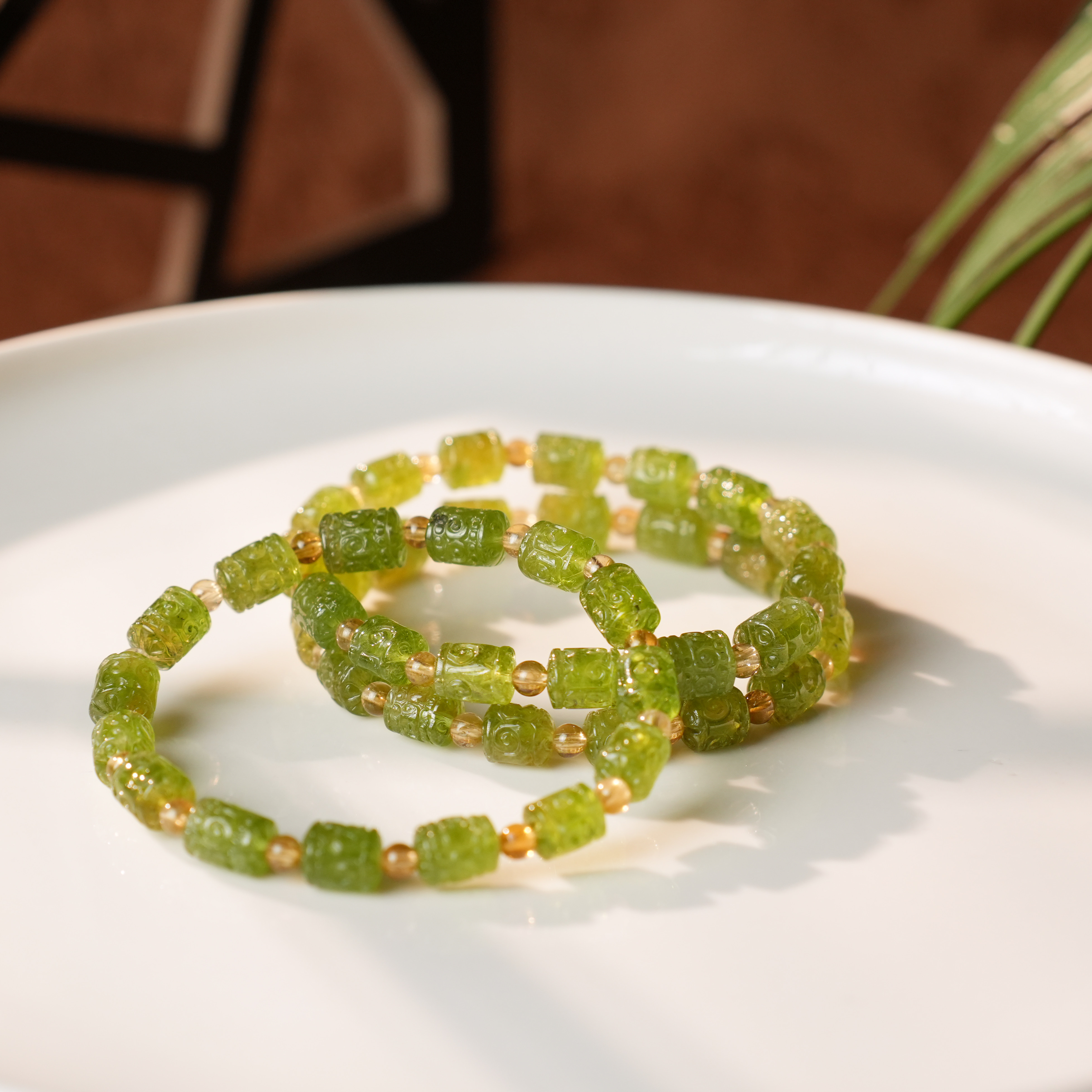 壹加维尼｜手工设计铬绿碧玺回纹手串多样性发一0748LM