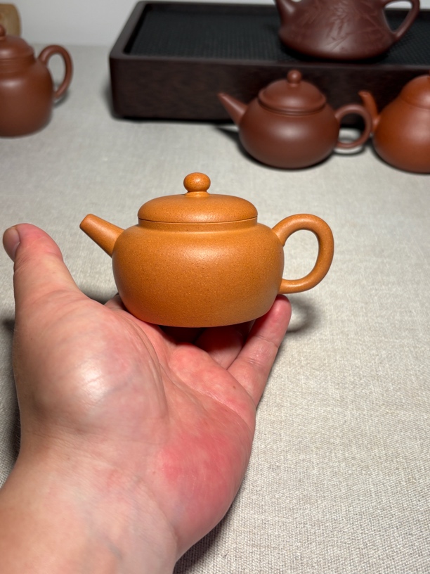 紫砂壶纳福，老宕口黄金段零添加150cc半手工茶具