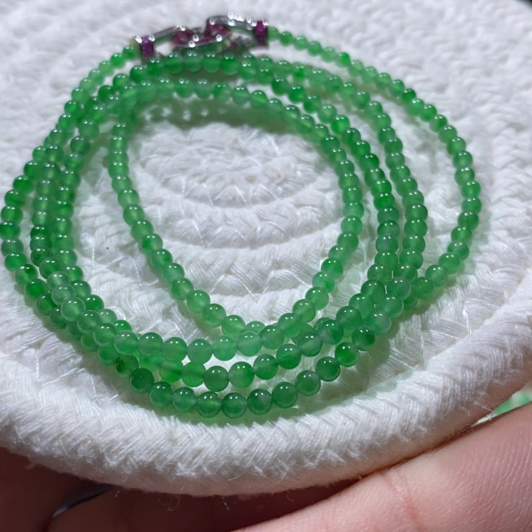 翡翠手链未镶嵌天然A货缅料翡翠