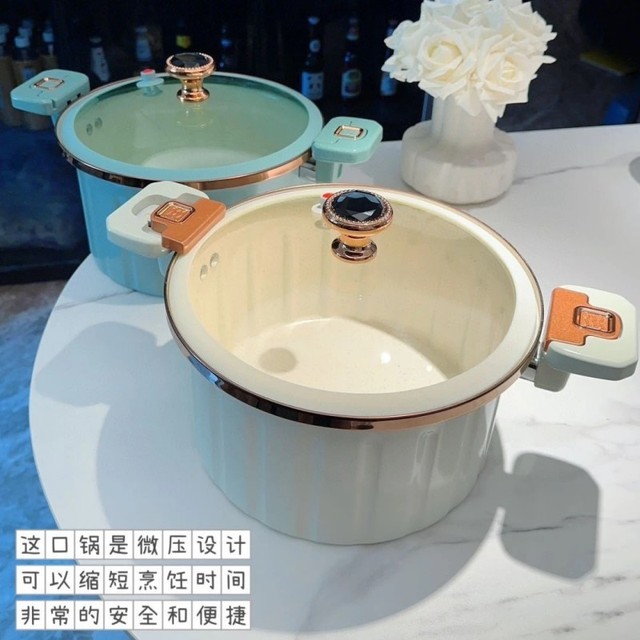罗马锅微压锅珐琅料理锅大容量双耳炖锅汤锅不粘锅多功能家用礼品