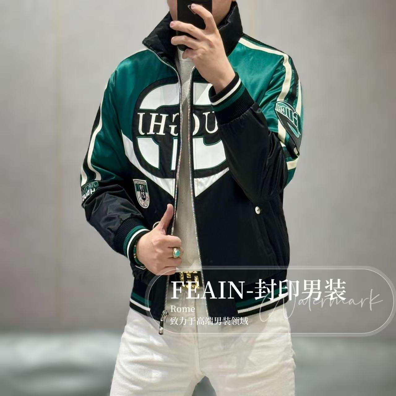 【雷迪凯奇】高端定制男士全手工拼接工艺羽绒服YR8135