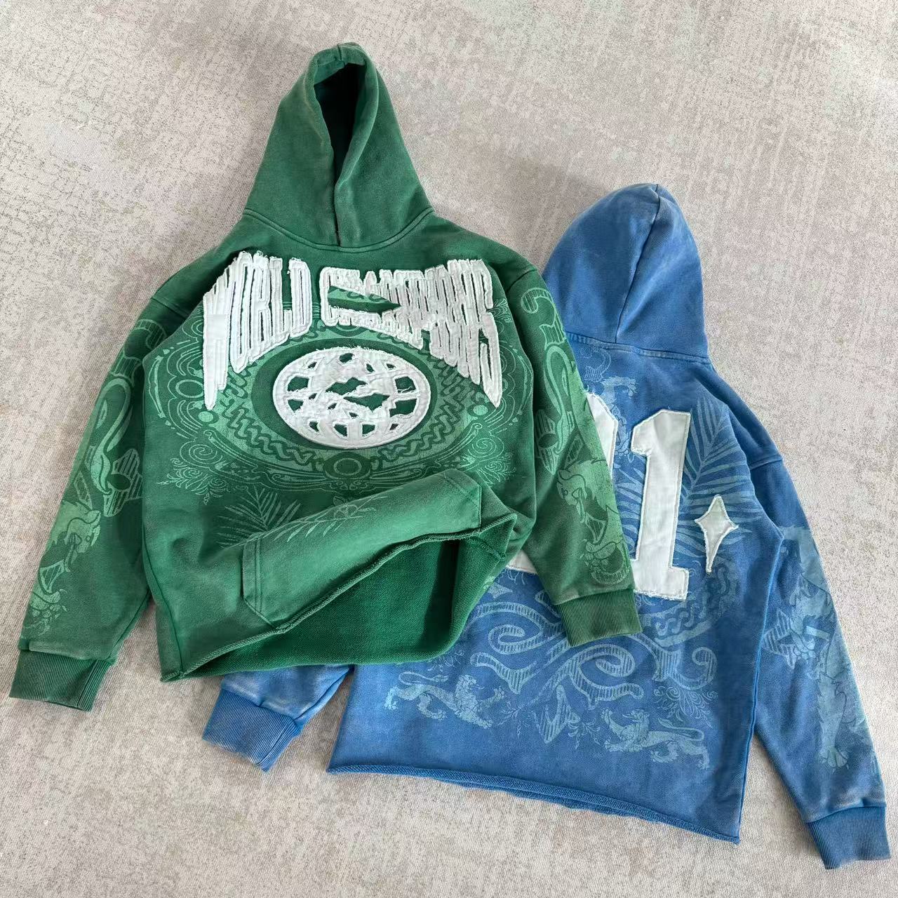 童装超重工贴布绣厚款毛圈棉连帽休闲百搭时尚卫衣25112841