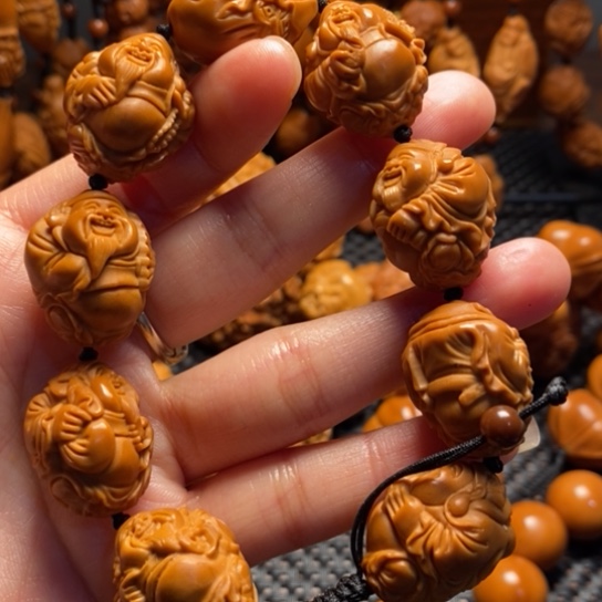 橄榄核吊坠算盘财神