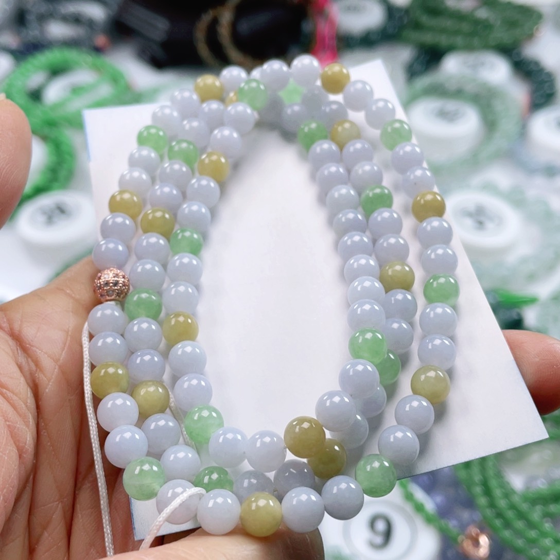 翡翠戒指未镶嵌天然翡翠项链6mm