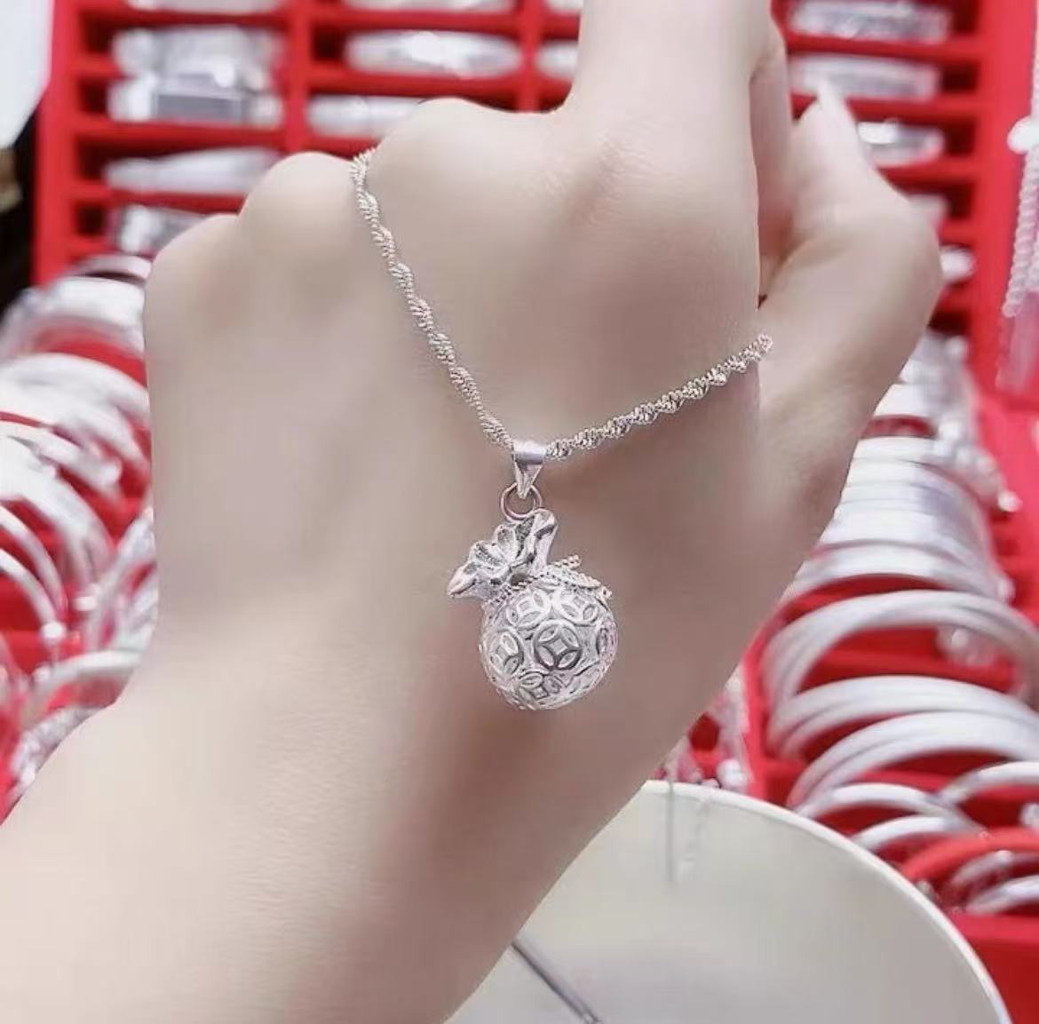 坠链均925银 时尚饰品925银福袋项链lyq