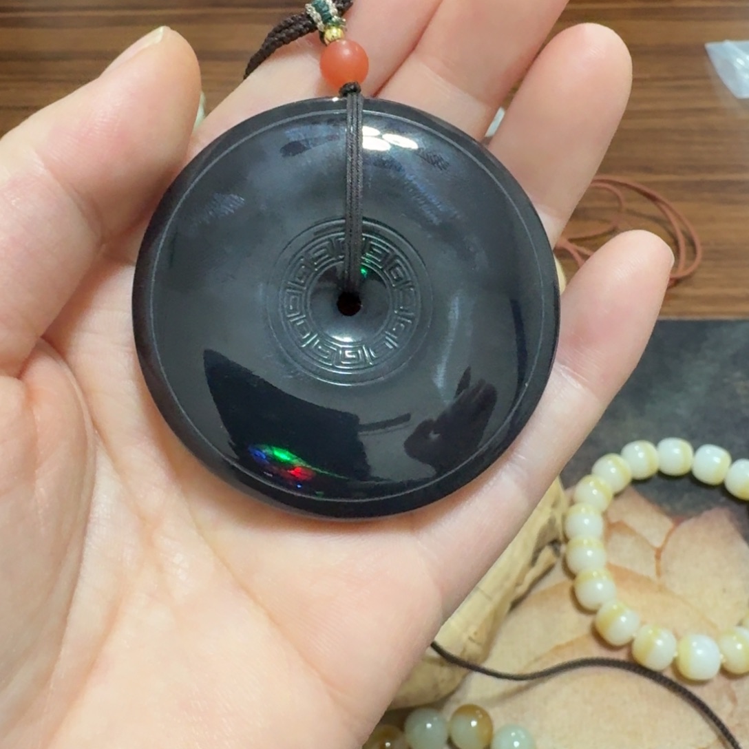 和田玉未镶嵌颈饰回流不退烟紫