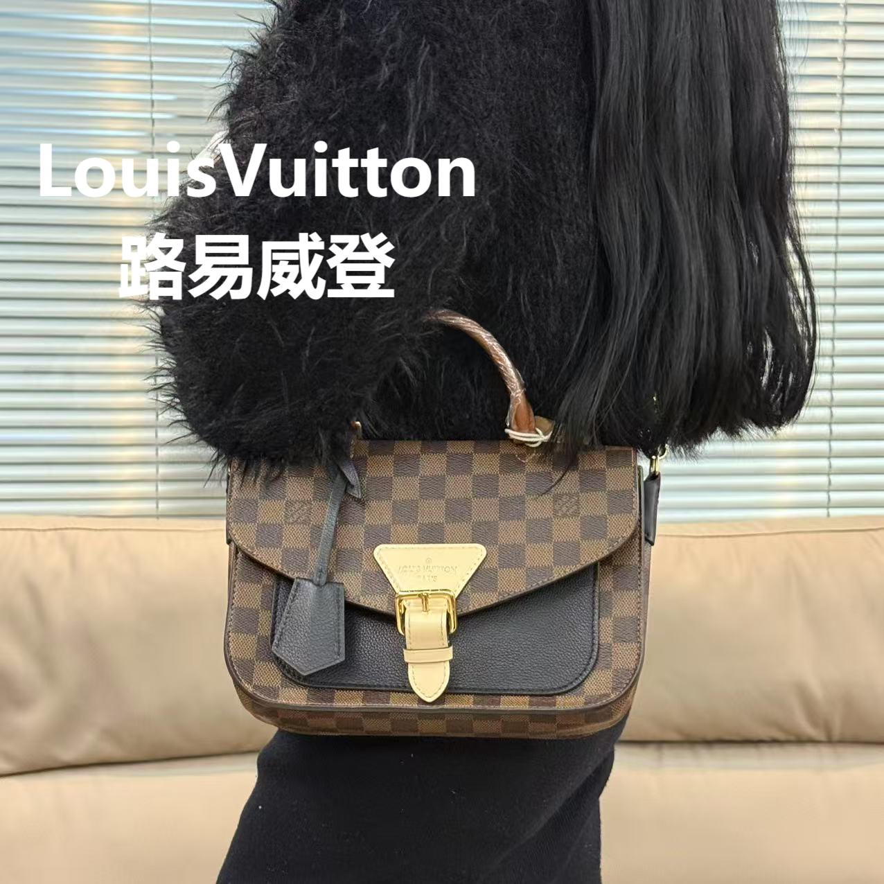 95新 LouisVuitton/路易威登 棕棋盘格邮差包/云海优选/H02578