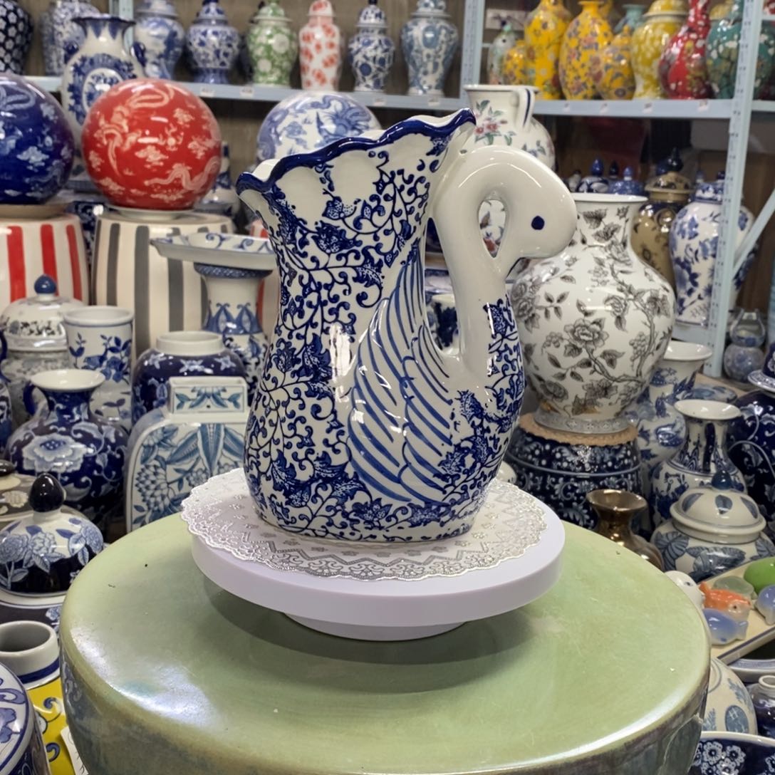 瓶天鹅花瓶摆件花瓶