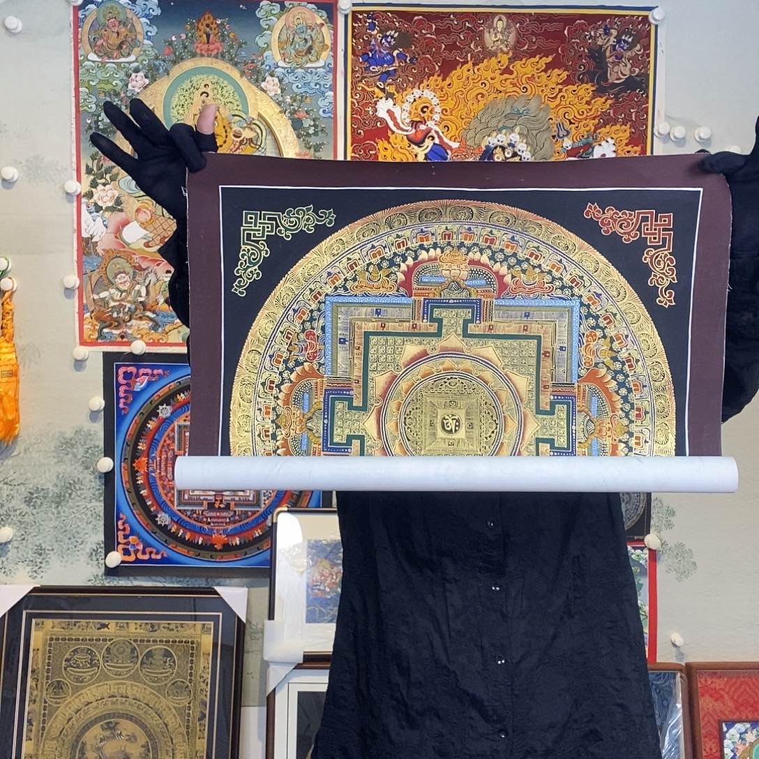 卷轴画纯手绘坛城唐卡50厘米左右