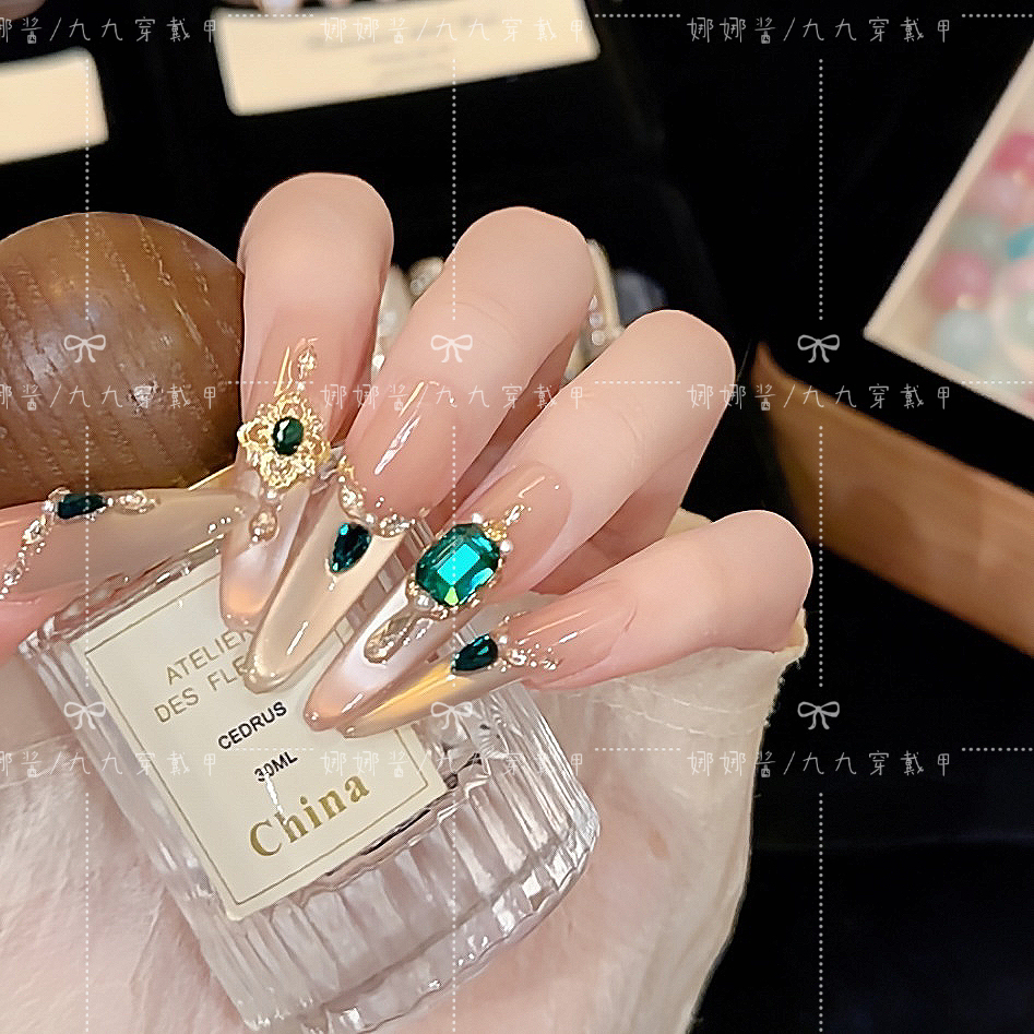 【茉绿公主】纯手工穿戴甲猫眼美甲贴片可拆卸指甲贴片10片装