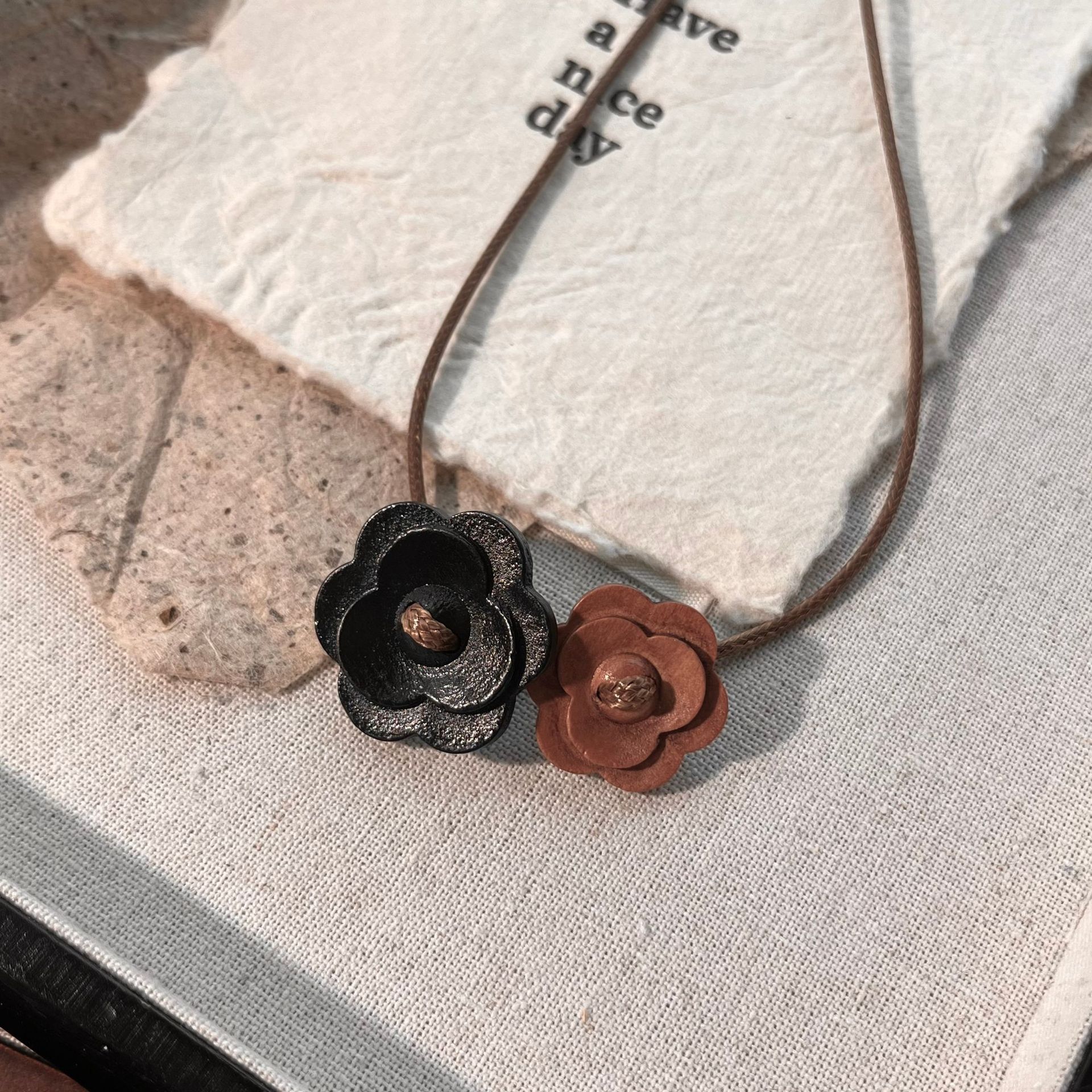 非金属棉绳项链 【天依洛洛】XL85223 韩版小花搭配项链