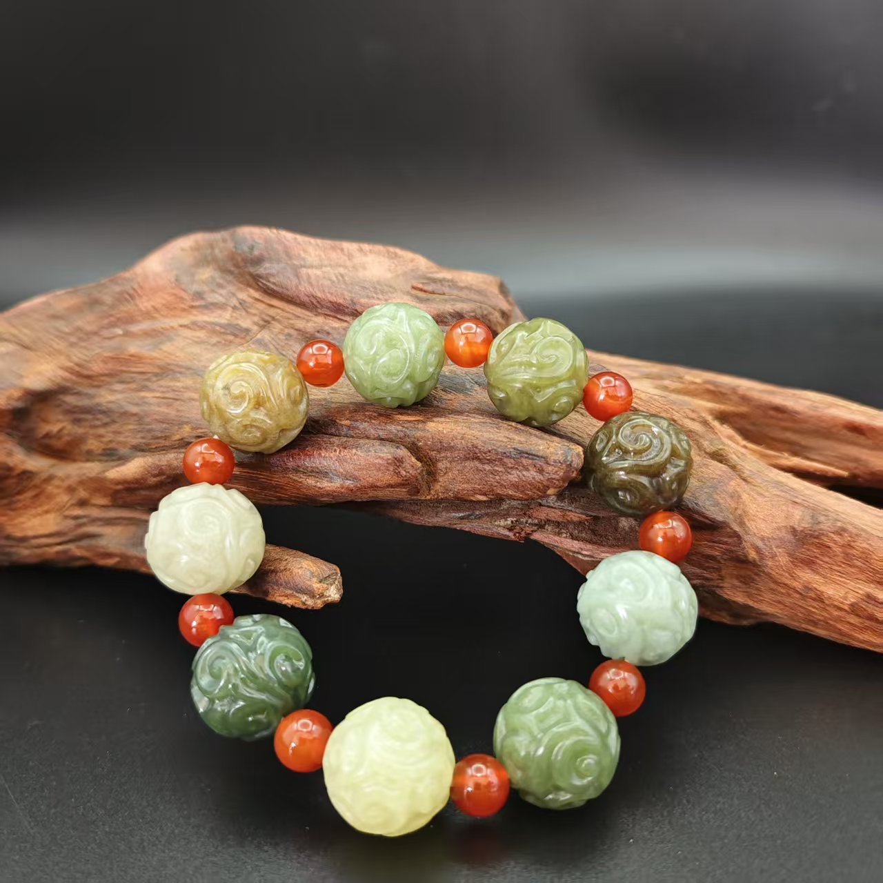 Q和田玉多宝富甲天下手串1616