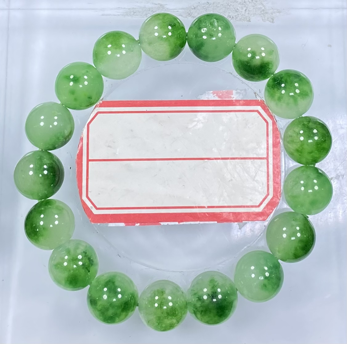 绿飘花12mm手串发一条C64