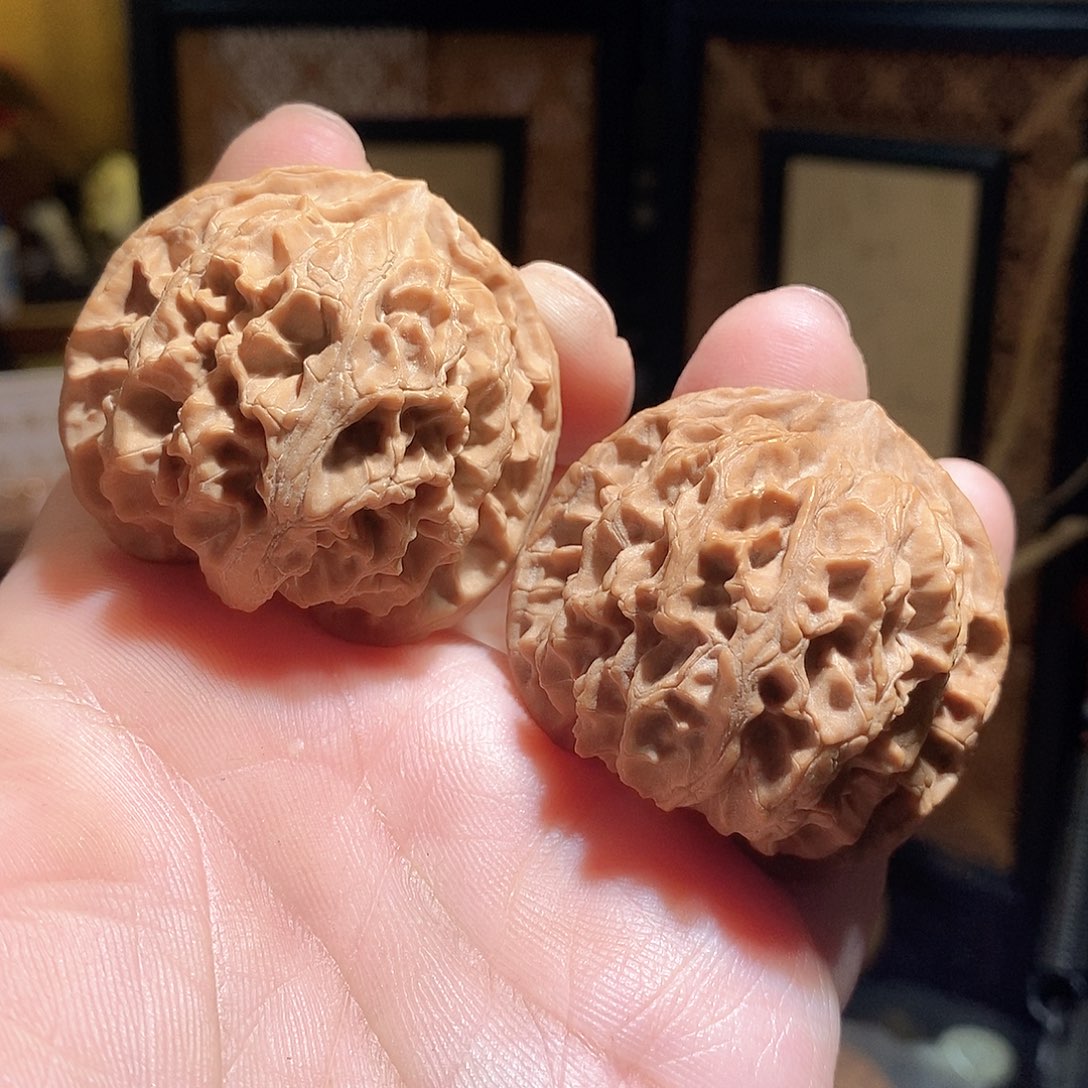 文玩核桃把件44苹果圆全品