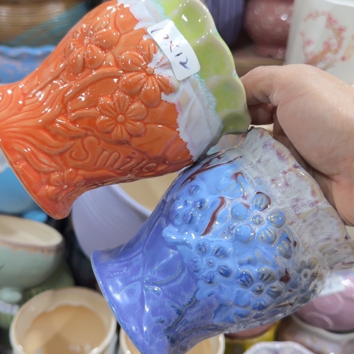 凑9块包邮，有孔，陶瓷花盆