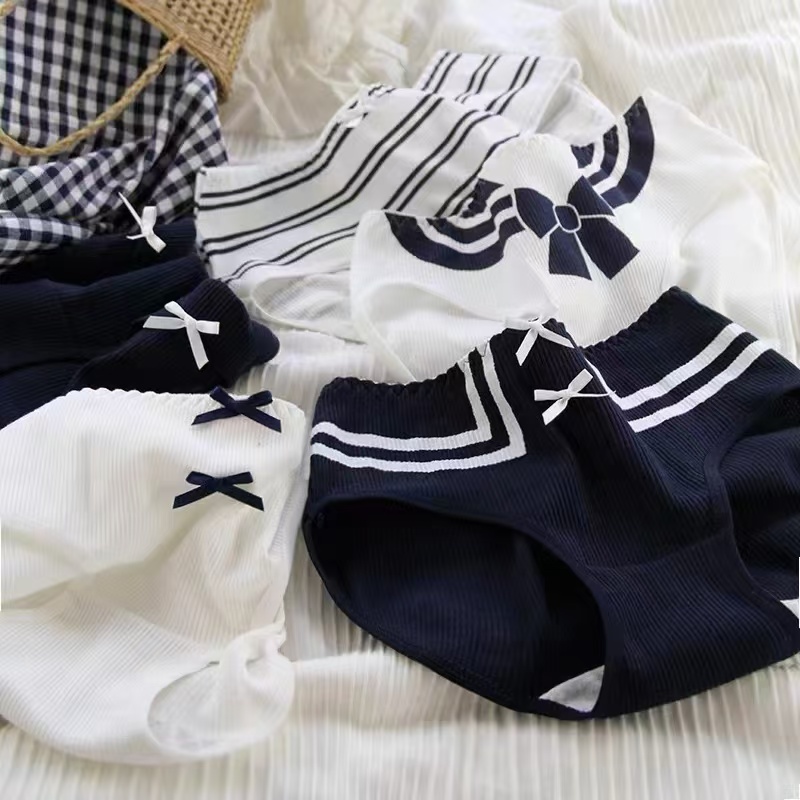 夏季薄款内裤棉透气少女学生日系中腰甜美女生舒适大码女士三角裤