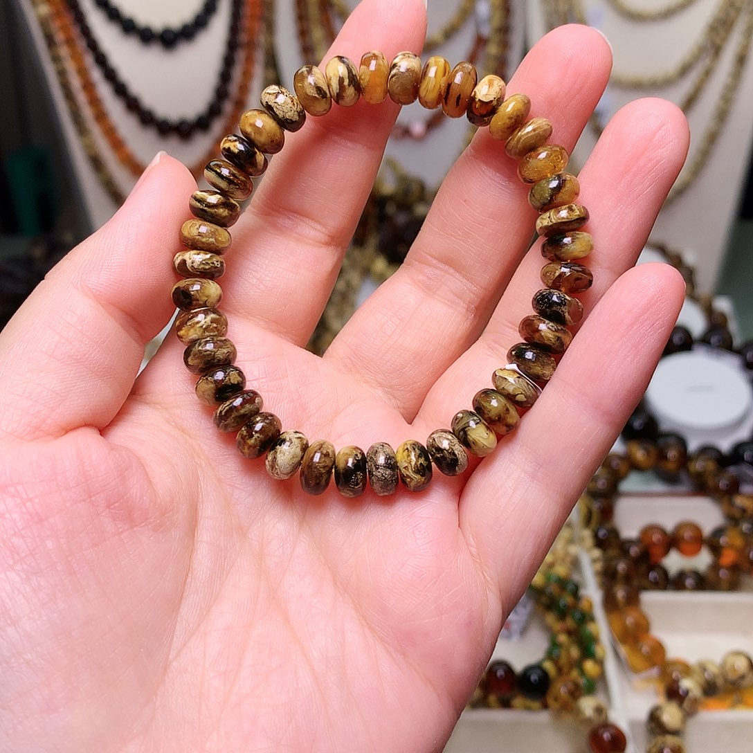 琥珀未镶嵌裸石9/蜜蜡算盘珠-41